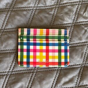 Ban.do Vibrant Checkered Plaid Rainbow Card Holder Wallet Slim